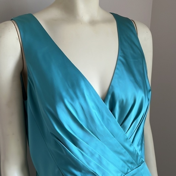 Nwt Adrianna Papell Turquoise Sleeveless Fitted Cocktail Dress 12 - Picture 2 of 14
